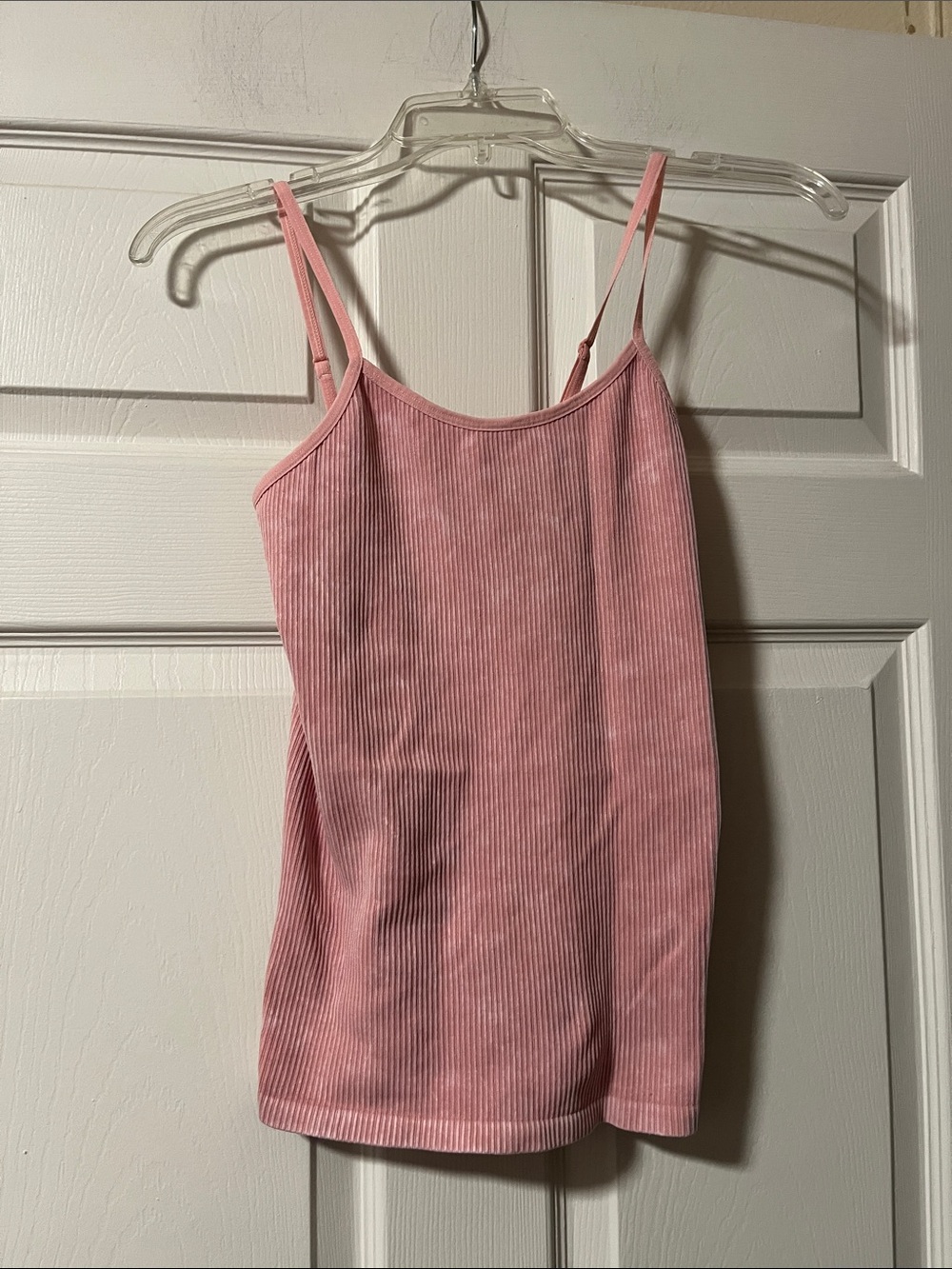 No Boundaries Pink Ribbed Adjustable Strap Cami